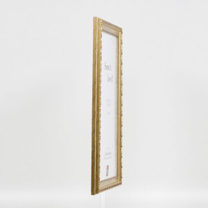 Effect Wooden Baroque Frame Profile 37 antique silver 35x100 cm museum glass