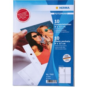 HERMA 10 photo sleeves 9x13cm vertical