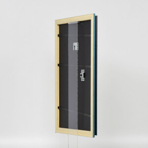 Effect Wooden Frame Profile 21 blue 50x100 cm Museum Glass