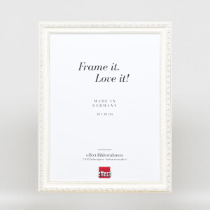 Effect Wooden Baroque Frame Profile 37 white 50x60 cm Museum Glass