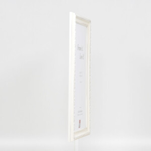 Effect Wooden Baroque Frame Profile 37 white 61x91.5 cm Museum Glass