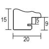 Effect Wooden Frame Profile 38 white 7x10 cm Museum Glass