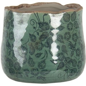 Flower pot green Ø 13x11 cm 6CE1252S