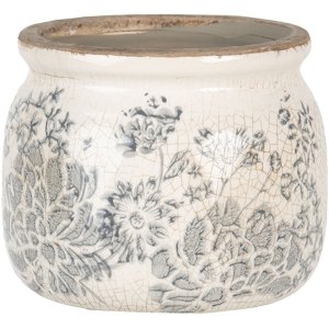 Flower pot gray Ø 12x9 cm 6CE1253S