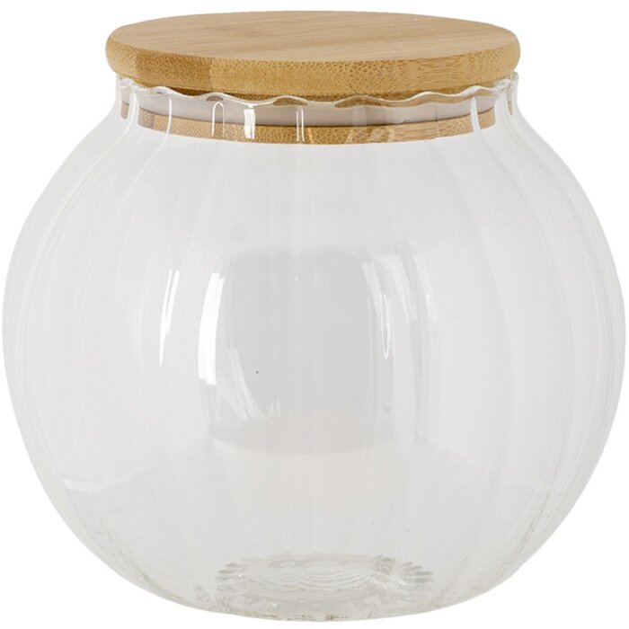 Storage jar with lid transparent Ø 13x14 cm 6GL3375L