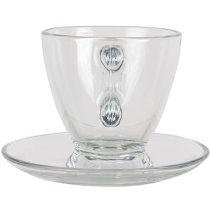 Cup and saucer transparent 8x6x6 - 11x10x2 cm - 85 ml...