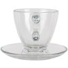 Cup and saucer transparent 8x6x6 - 11x10x2 cm - 85 ml 6GL3418