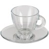 Cup and saucer transparent 8x6x6 - 11x10x2 cm - 85 ml 6GL3418