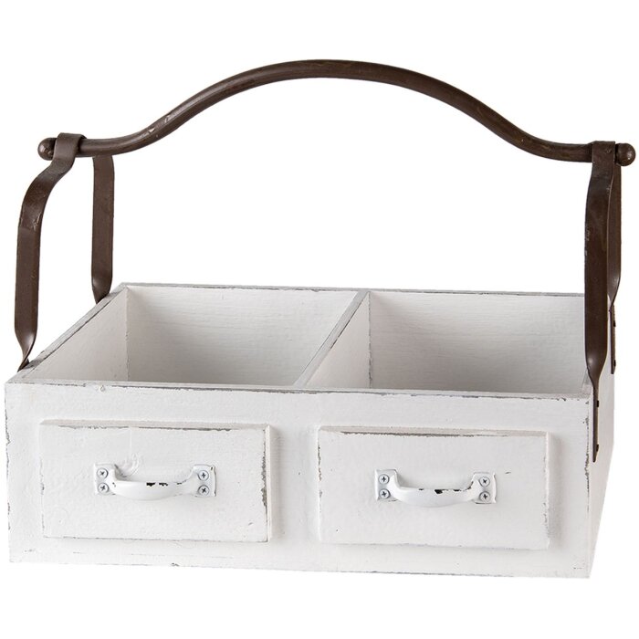 Basket white 41x19x29 cm 6H1914W