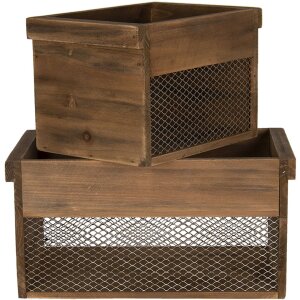 Wooden storage box  brown 32x19x16 - 23x16x15 cm 6H1996