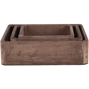 Decorative tray (set 3 pcs.) brown 24x24x6 - 20x20x6 -...