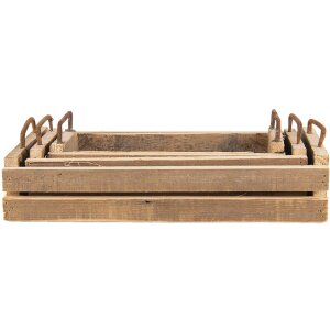 Decorative tray (set 3 pcs.) brown 40x25x11 - 35x16x10 -...