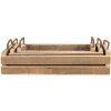 Decorative tray (set 3 pcs.) brown 40x25x11 - 35x16x10 - 25x7x10 cm 6H2007