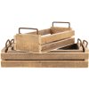 Decorative tray (set 3 pcs.) brown 40x25x11 - 35x16x10 - 25x7x10 cm 6H2007