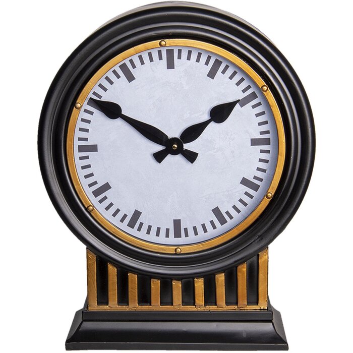 Table clock black 37x13x45 cm 6KL0720