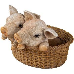 Decoration pigs multicolored 11x11x16 cm 6PR3337