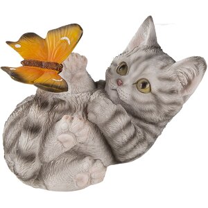 Decoration cat gray 14x8x11 cm 6PR3356