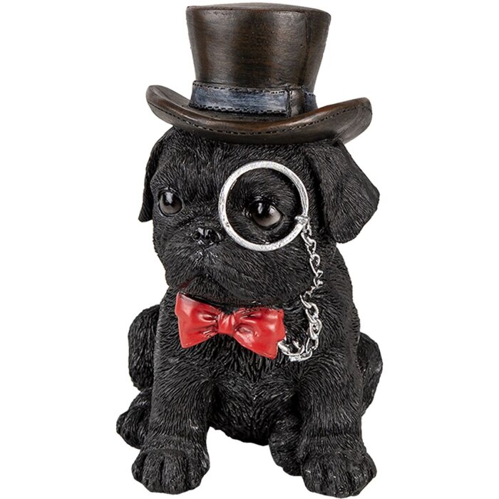 Decoration dog black 13x9x17 cm 6PR3369