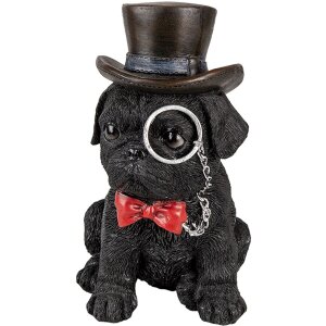 Decoration dog black 13x9x17 cm 6PR3369