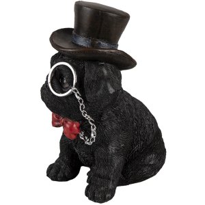 Decoration dog black 13x9x17 cm 6PR3369