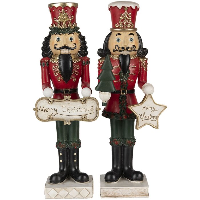 Decoration nutcracker (set 2 pcs.) multicolored 12x10x35 cm 6PR3461