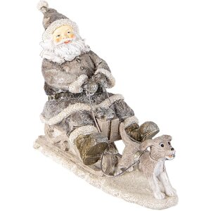 Decoration Santa on sledge gray 24x8x16 cm 6PR3472