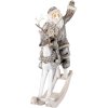 Decoration Santa on rocking horse gray 20x7x22 cm 6PR3475