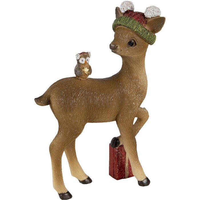 Decoration reindeer hear, see and be silent brown 16x8x24 cm 6PR3486