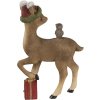 Decoration reindeer hear, see and be silent brown 16x8x24 cm 6PR3486