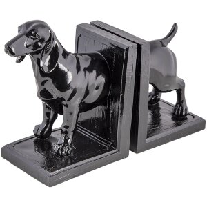 Bookend (set 2 pcs.) dog black 25x9x15 cm 6PR4623