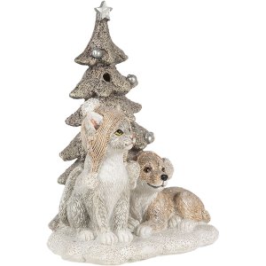 Decoration dog and cat multicolored 11x9x15 cm LED 6PR4628