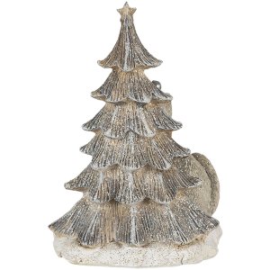 Decoration cat at Christmas tree gray 12x9x16 cm LED 6PR4629