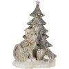 Decoration cat at Christmas tree gray 12x9x16 cm LED 6PR4629