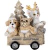 Decoration animals in cart multicolored 9x7x11 cm 6PR4636