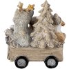 Decoration animals in cart multicolored 9x7x11 cm 6PR4636