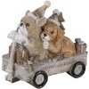 Decoration dogs in cart multicolored 10x6x9 cm 6PR4637