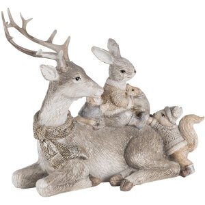 Decoration animals gray 20x10x16  cm 6PR4651