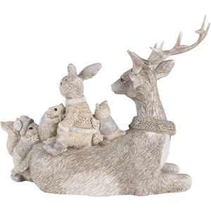 Decoration animals gray 20x10x16  cm 6PR4651