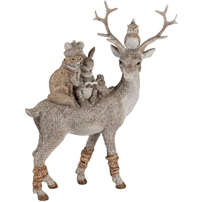 Decoration animals gray 20x8x25  cm 6PR4652