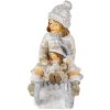 Decoration child on sledge white 10x5x10 cm 6PR4665