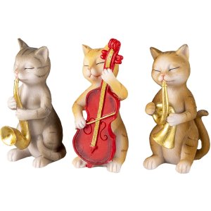 Decoration cats white 14x6x10 cm 6PR4683