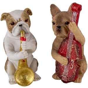 Decoration dogs (set 2 pcs.) multicolored 14x6x10 cm 6PR4684