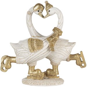 Decoration swans white 18x8x17 cm 6PR4686