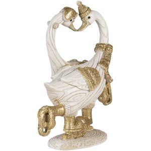 Decoration swans white 18x8x17 cm 6PR4686