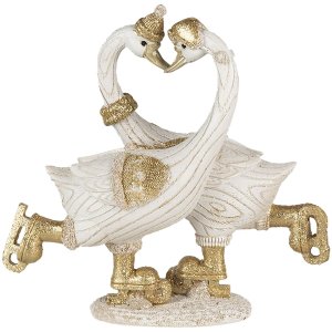 Decoration swans white 18x8x17 cm 6PR4686