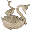 Decoration swans beige 11x6x10 cm 6PR4687