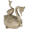 Decoration swans beige 11x6x10 cm 6PR4687