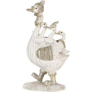 Decoration geese white 10x5x18 cm 6PR4689