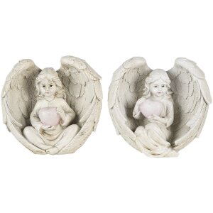 Decoration angels cream 10x6x10 cm 6PR4708