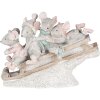 Decoration mice on sledge multicolored 15x5x11 cm 6PR4709